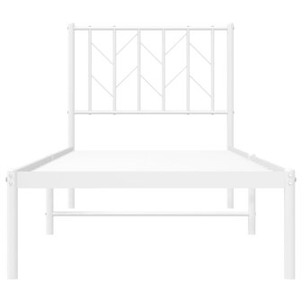 Bedframe met hoofdbord zonder matras metaal wit 75x190 cm 5