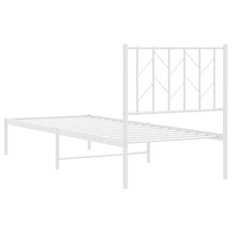 Bedframe met hoofdbord zonder matras metaal wit 75x190 cm 7