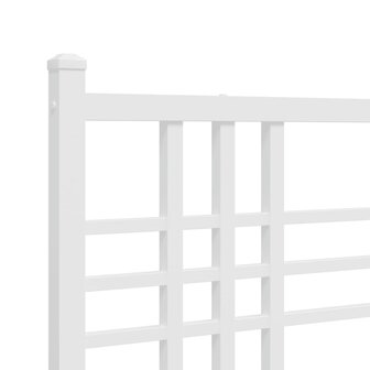 Bedframe met hoofdbord metaal wit 90x190 cm 7