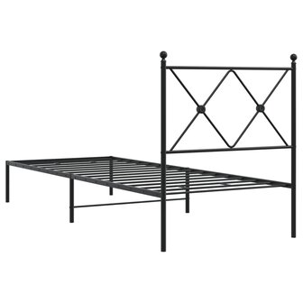 Bedframe met hoofdbord metaal zwart 80x200 cm 6