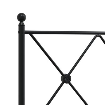 Bedframe met hoofdbord metaal zwart 80x200 cm 7