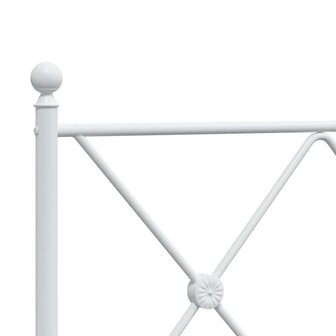 Bedframe met hoofdbord metaal wit 80x200 cm 7