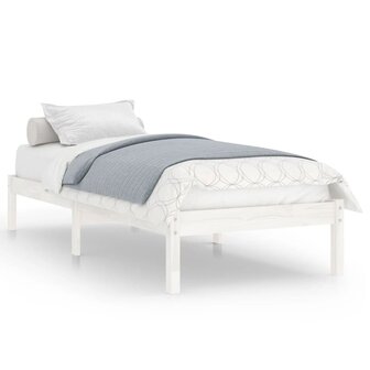 Bedframe massief hout wit 75x190 cm 2