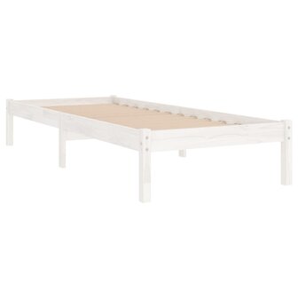 Bedframe massief hout wit 75x190 cm 3