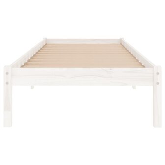 Bedframe massief hout wit 75x190 cm 4