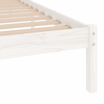 Bedframe massief hout wit 75x190 cm 6