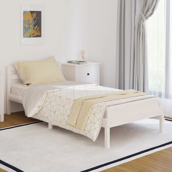 Bedframe massief grenenhout wit 90x200 cm 1
