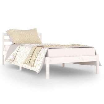 Bedframe massief grenenhout wit 90x200 cm 2