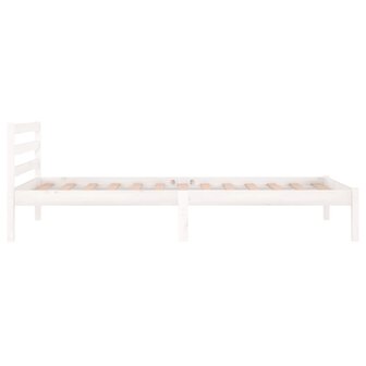 Bedframe massief grenenhout wit 90x200 cm 5