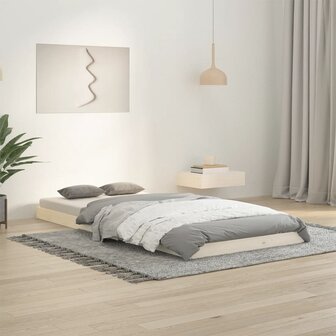 Bedframe massief grenenhout wit 90x200 cm 1