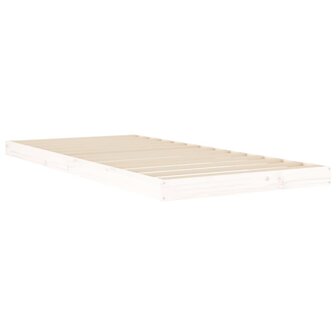 Bedframe massief grenenhout wit 90x200 cm 4