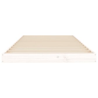 Bedframe massief grenenhout wit 90x200 cm 5