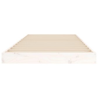 Bedframe massief grenenhout wit 75x190 cm 5