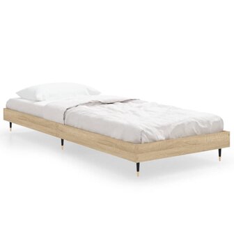 Bedframe zonder matras hout sonoma eikenkleurig 75x190 cm 2