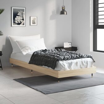 Bedframe zonder matras hout sonoma eikenkleurig 75x190 cm 3