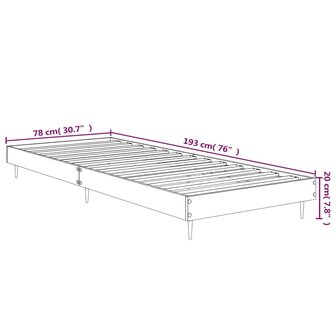 Bedframe zonder matras hout sonoma eikenkleurig 75x190 cm 9