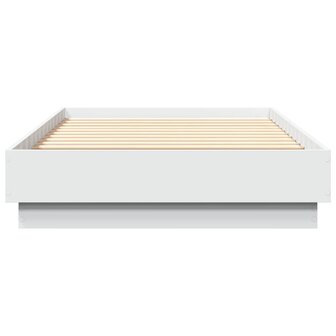 Bedframe bewerkt hout wit 75x190 cm 4