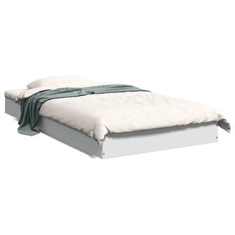 Bedframe bewerkt hout wit 100x200 cm 2