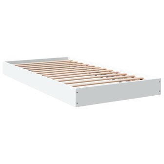 Bedframe bewerkt hout wit 100x200 cm 6