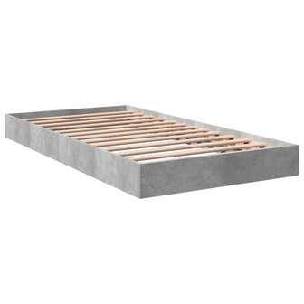 Bedframe bewerkt hout betongrijs 100x200 cm 6