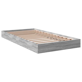 Bedframe bewerkt hout grijs sonoma eikenkleurig 100x200 cm 6
