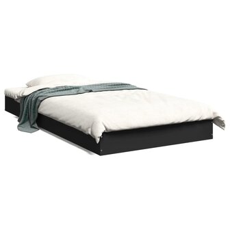 Bedframe bewerkt hout zwart 90x190 cm 2