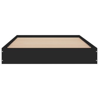 Bedframe bewerkt hout zwart 90x190 cm 4