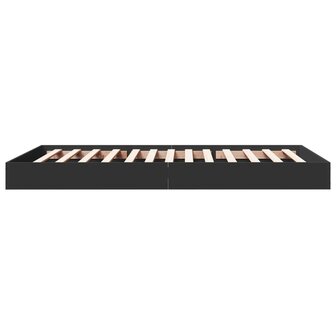 Bedframe bewerkt hout zwart 90x190 cm 5