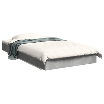 Bedframe bewerkt hout betongrijs 90x190 cm 2