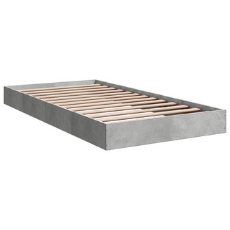 Bedframe bewerkt hout betongrijs 90x190 cm 3