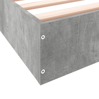 Bedframe bewerkt hout betongrijs 90x190 cm 8