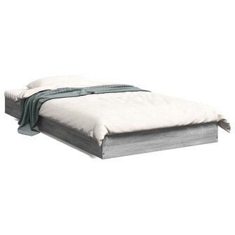 Bedframe bewerkt hout grijs sonoma eikenkleurig 90x190 cm 2