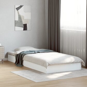 Bedframe bewerkt hout wit 75x190 cm 1