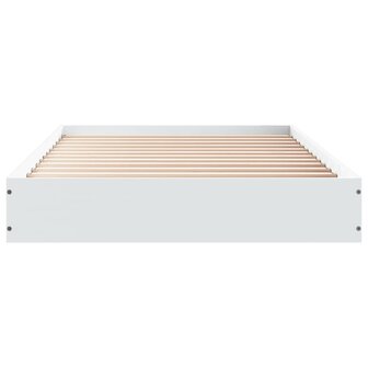 Bedframe bewerkt hout wit 75x190 cm 4
