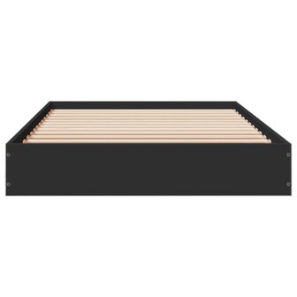 Bedframe bewerkt hout zwart 75x190 cm 4