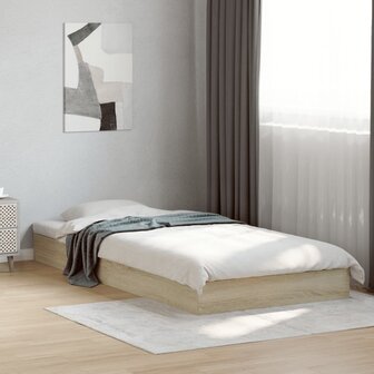 Bedframe zonder matras hout sonoma eikenkleurig 75x190 cm 1