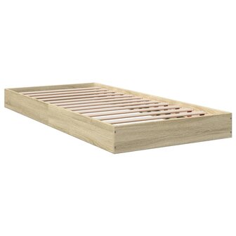 Bedframe zonder matras hout sonoma eikenkleurig 75x190 cm 6