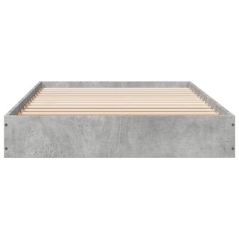Bedframe bewerkt hout betongrijs 75x190 cm 4