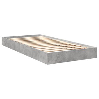 Bedframe bewerkt hout betongrijs 75x190 cm 6