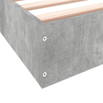 Bedframe bewerkt hout betongrijs 75x190 cm 8