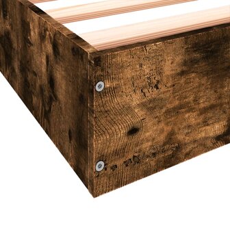 Bedframe zonder matras hout gerookt eikenkleurig 75x190 cm 8