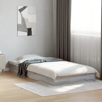 Bedframe bewerkt hout grijs sonoma eikenkleurig 75x190 cm 1