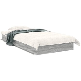 Bedframe bewerkt hout grijs sonoma eikenkleurig 75x190 cm 2