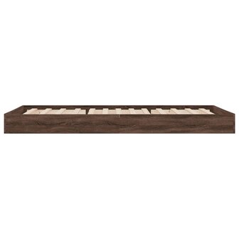Bedframe zonder matras bewerkt hout bruin eikenkleur 75x190 cm 5