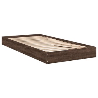 Bedframe zonder matras bewerkt hout bruin eikenkleur 75x190 cm 6