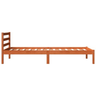 Bedframe zonder matras massief grenenhout wasbruin 90x200 cm 5