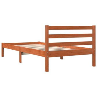 Bedframe zonder matras massief grenenhout wasbruin 90x200 cm 6