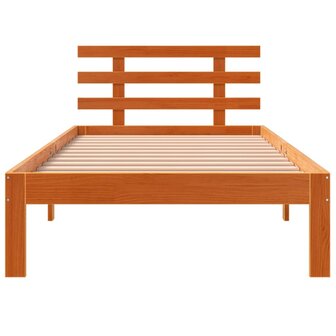Bedframe zonder matras massief grenenhout wasbruin 75x190 cm 4