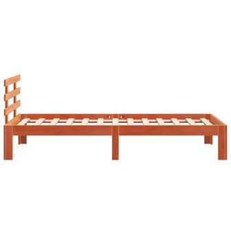 Bedframe zonder matras massief grenenhout wasbruin 75x190 cm 5