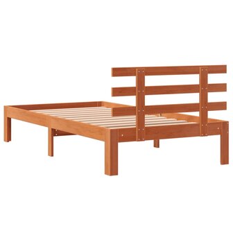Bedframe zonder matras massief grenenhout wasbruin 75x190 cm 6